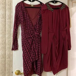 Cynthia steffe size 6 burgundy dress/ Eva Franco size 8 dress